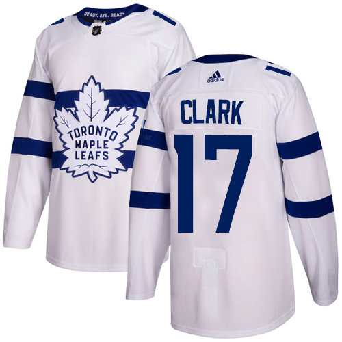 Adidas Maple Leafs #17 Wendel Clark White Authentic 2018 Stadium Series Stitched NHL Jersey